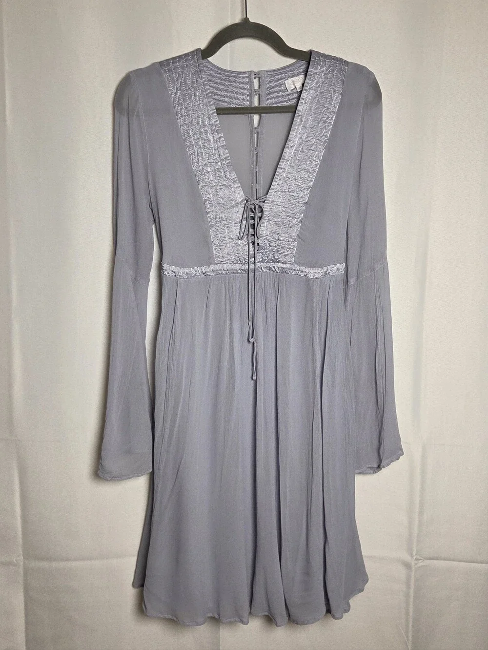 Anthropologie Ghost London Ethereal Corset Baby Doll Dress Bell Sleeves Small - Picture 2 of 10